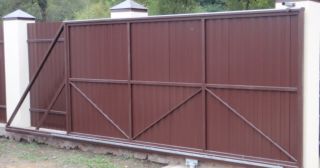 Купить откатные ворота из профнастила Белебей, цена от 1745 руб.