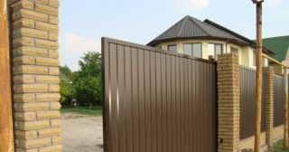 Купить откатные ворота из профнастила Белебей, цена от 1745 руб.