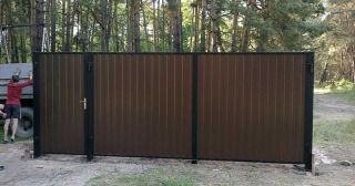 Купить распашные ворота из профнастила Белебей, цена от 2720 руб.